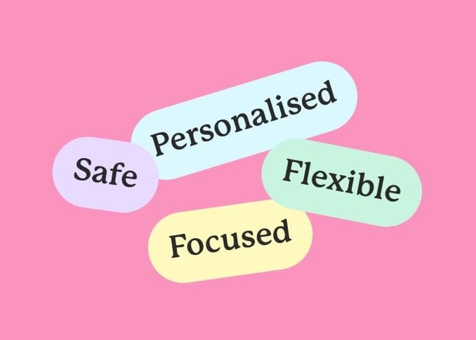 Illustration showing safe, personalised and flexible home learning
